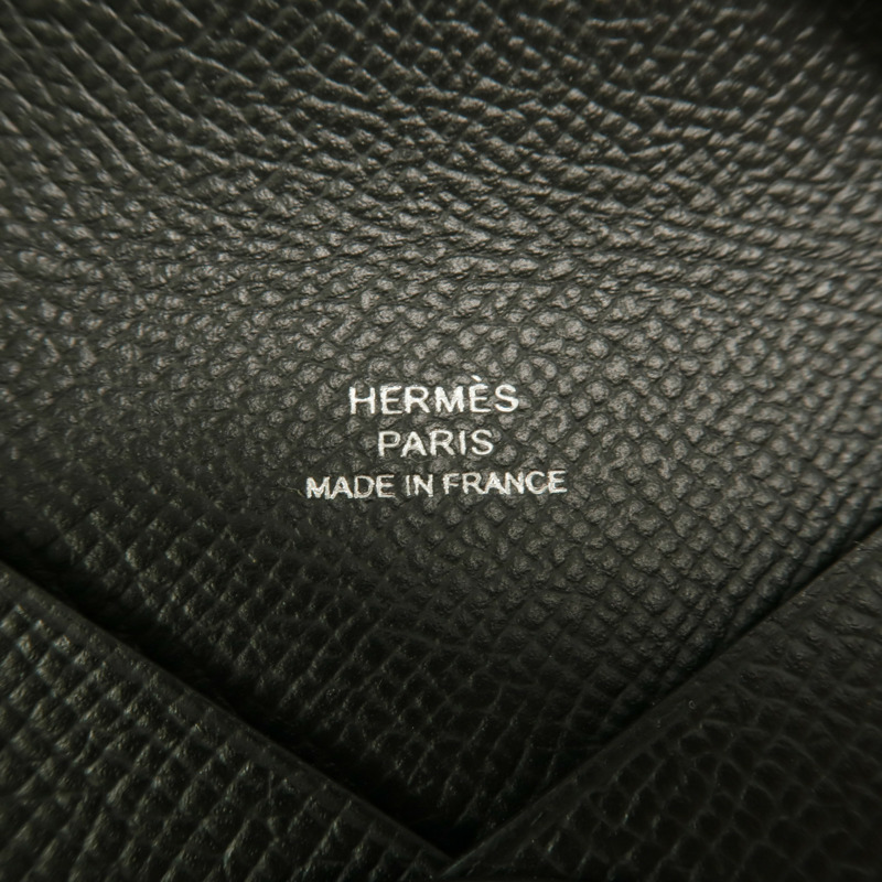 HERMES Epsom皮革Calvi卡片套Noir-7