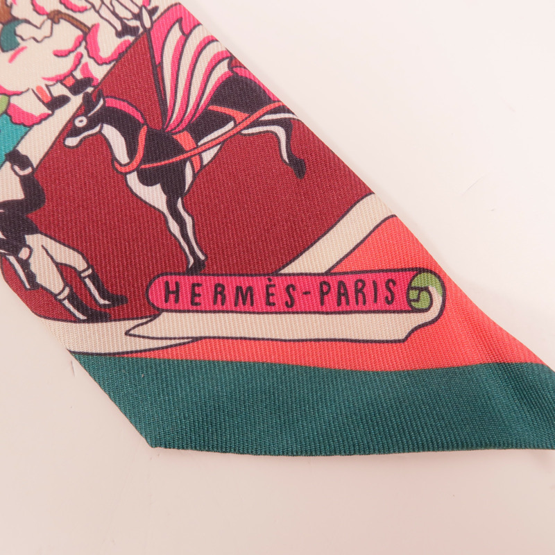 HERMES 絲質Twilly絲巾-5