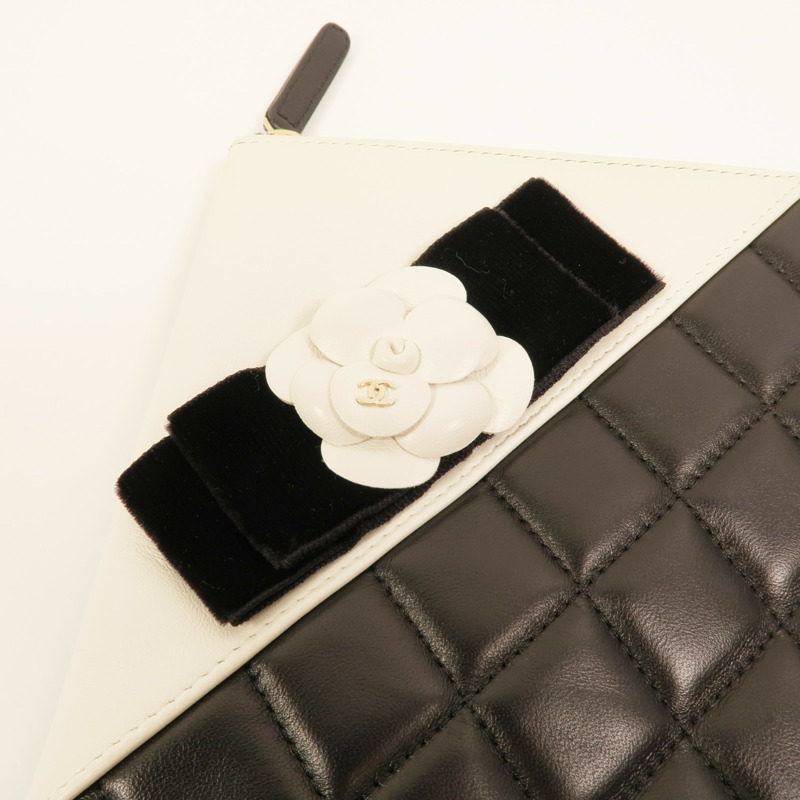 CHANEL 羊皮皮革Matelasse Coco Mark手拿包-9
