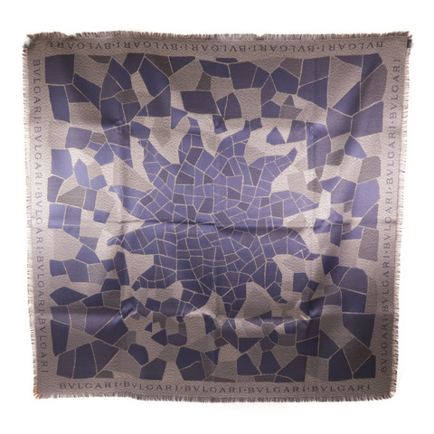 BVLGARI 絲質/羊毛Scarf 90X90絲巾