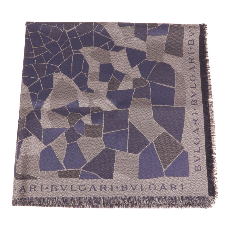 BVLGARI 絲質/羊毛Scarf 90X90絲巾-4