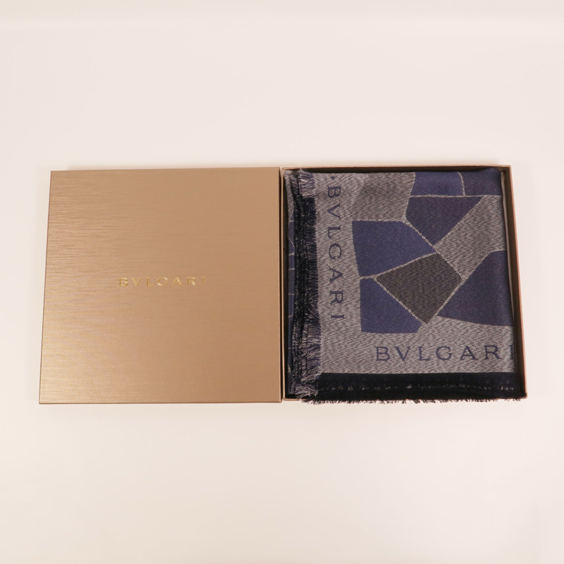 BVLGARI 絲質/羊毛Scarf 90X90絲巾-5
