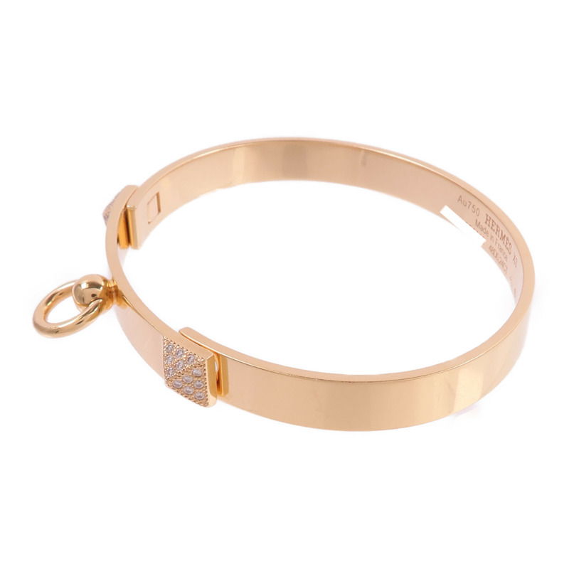 HERMES 18K玫瑰金Collier De Chien Bracelet XS鑽石手鐲-1