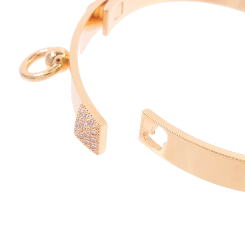 HERMES 18K玫瑰金Collier De Chien Bracelet XS鑽石手鐲-5