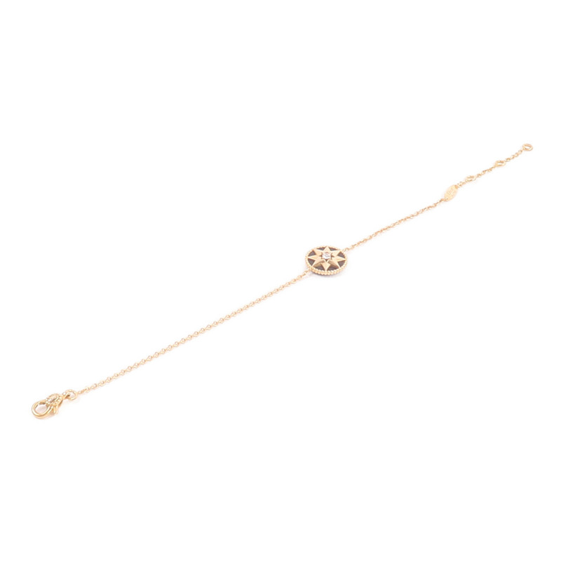 Dior 18K玫瑰金Rose Des Vents縞瑪瑙手鏈-7