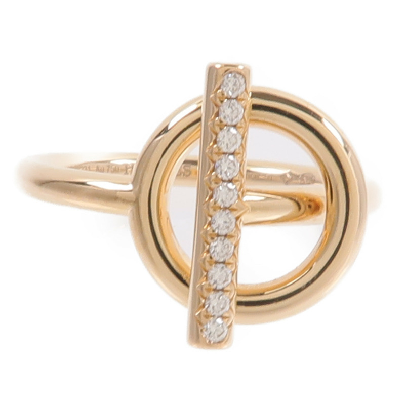 HERMES 18K玫瑰金Echappee Ring鑽石戒指-1