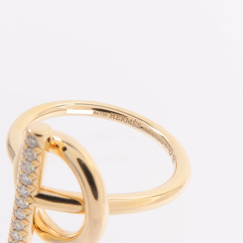 HERMES 18K玫瑰金Echappee Ring鑽石戒指-4