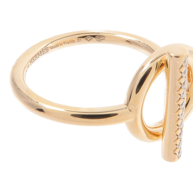 HERMES 18K玫瑰金Echappee Ring鑽石戒指-5