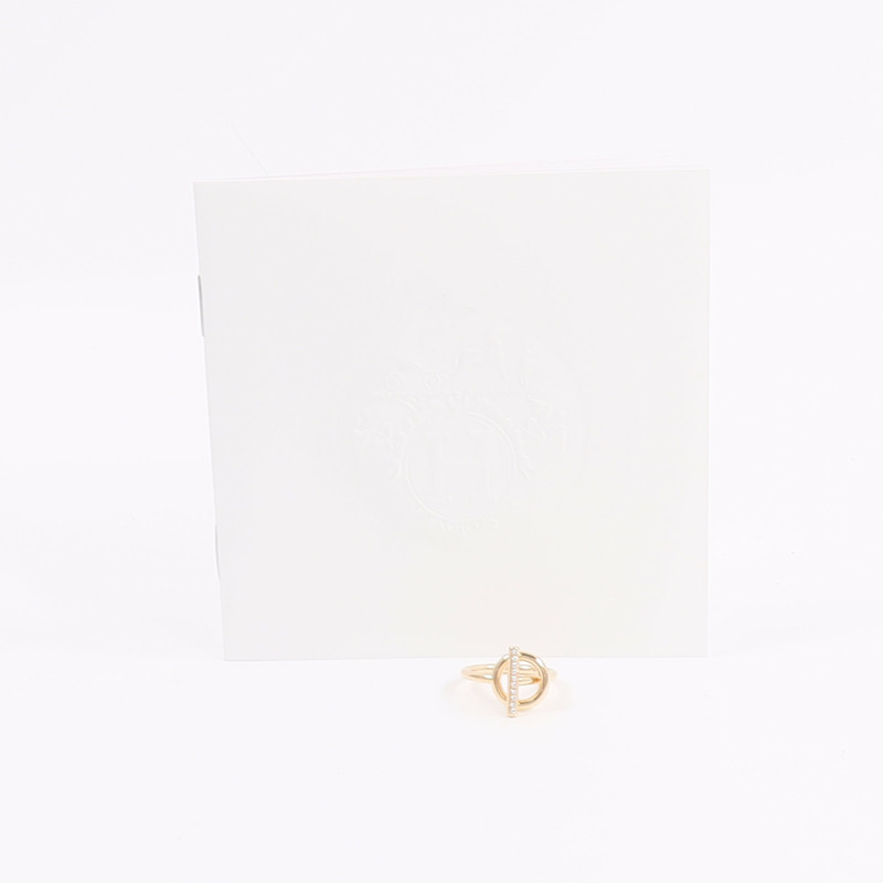 HERMES 18K玫瑰金Echappee Ring鑽石戒指-8