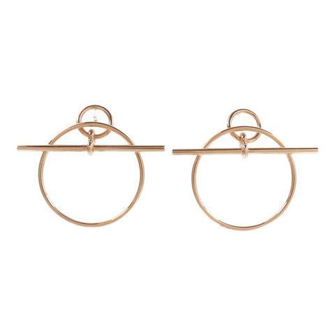 HERMES 18K玫瑰金Loop Earrings耳環