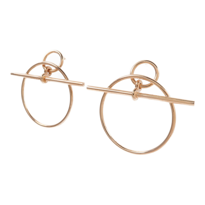 HERMES 18K玫瑰金Loop Earrings耳環-1