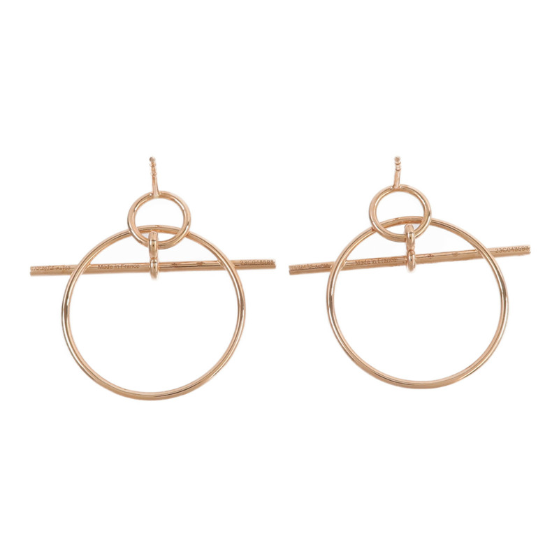 HERMES 18K玫瑰金Loop Earrings耳環-2