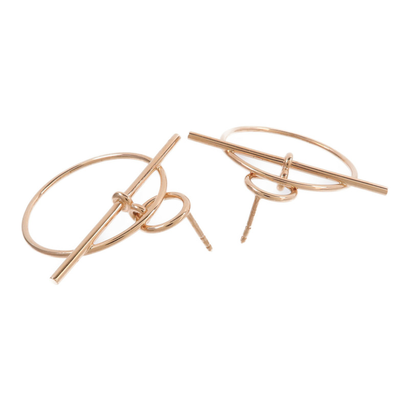 HERMES 18K玫瑰金Loop Earrings耳環-3