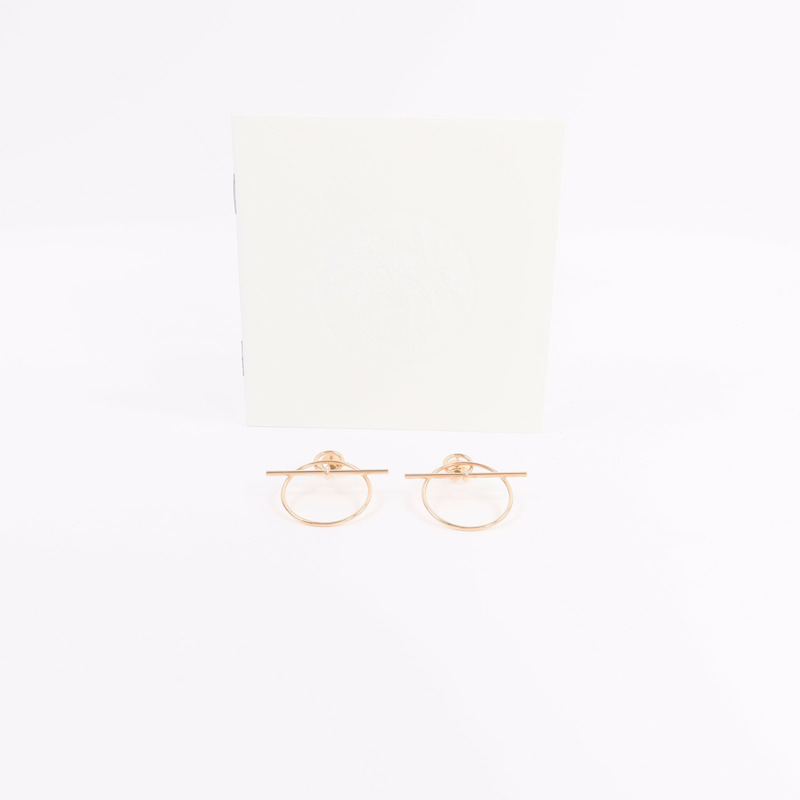 HERMES 18K玫瑰金Loop Earrings耳環-6