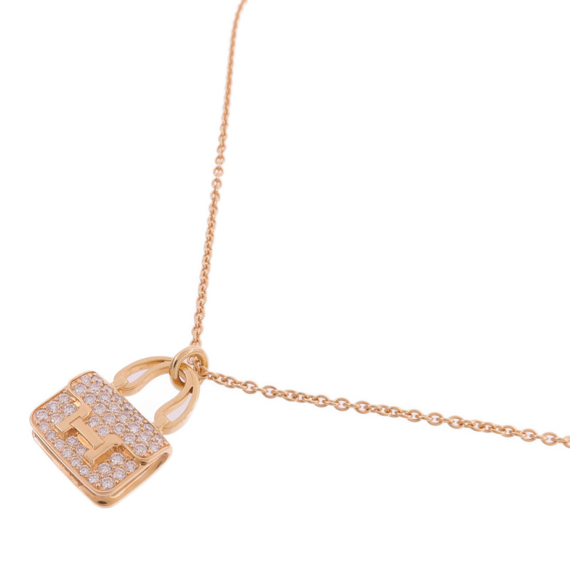 HERMES 18K玫瑰金Amulettes Constance鑽石項鍊-2