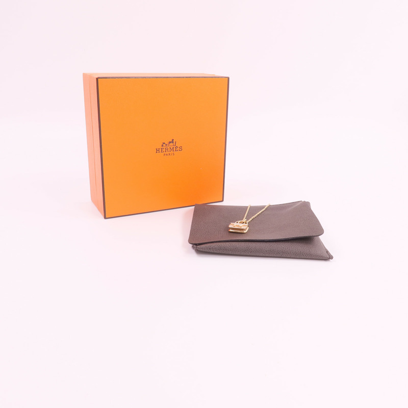 HERMES 18K玫瑰金Amulettes Constance鑽石項鍊-7