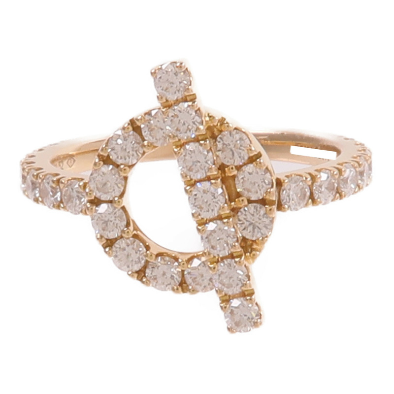 HERMES 18K玫瑰金Finesse Ring鑽石戒指-1