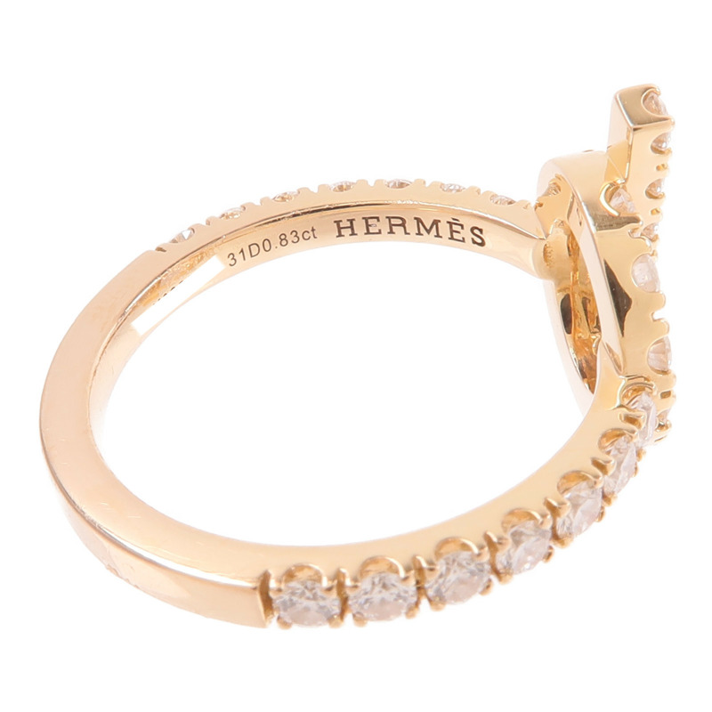HERMES 18K玫瑰金Finesse Ring鑽石戒指-4