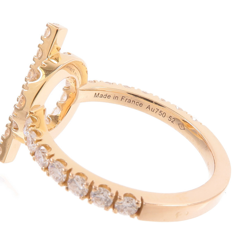 HERMES 18K玫瑰金Finesse Ring鑽石戒指-5