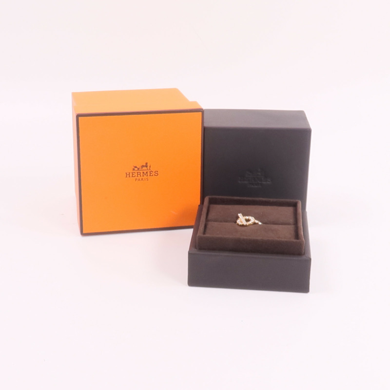 HERMES 18K玫瑰金Finesse Ring鑽石戒指-8