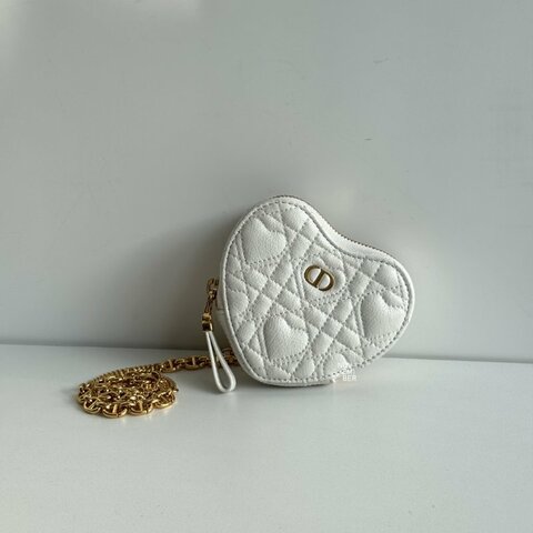 99新🆕 Dior 迪奧 愛心小包 白色金釦