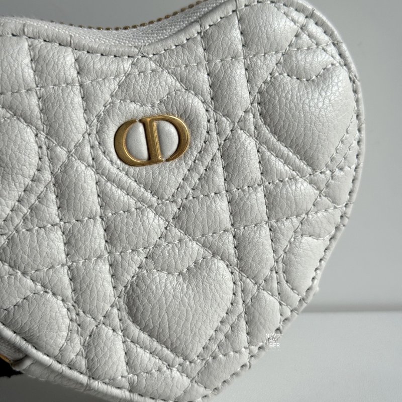 99新🆕 Dior 迪奧 愛心小包 白色金釦-5