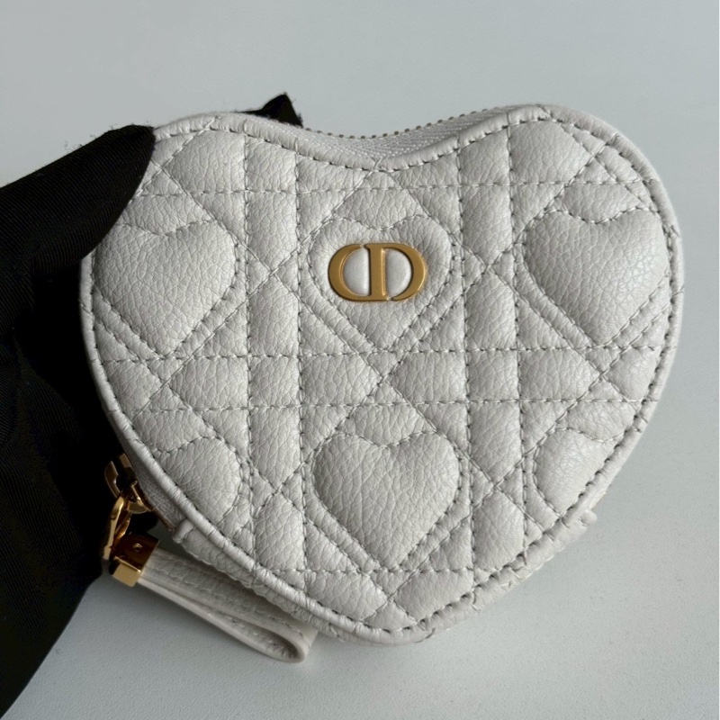 99新🆕 Dior 迪奧 愛心小包 白色金釦-14