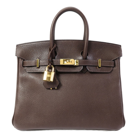 HERMES Barenia皮革Birkin 25手挽袋Ebene