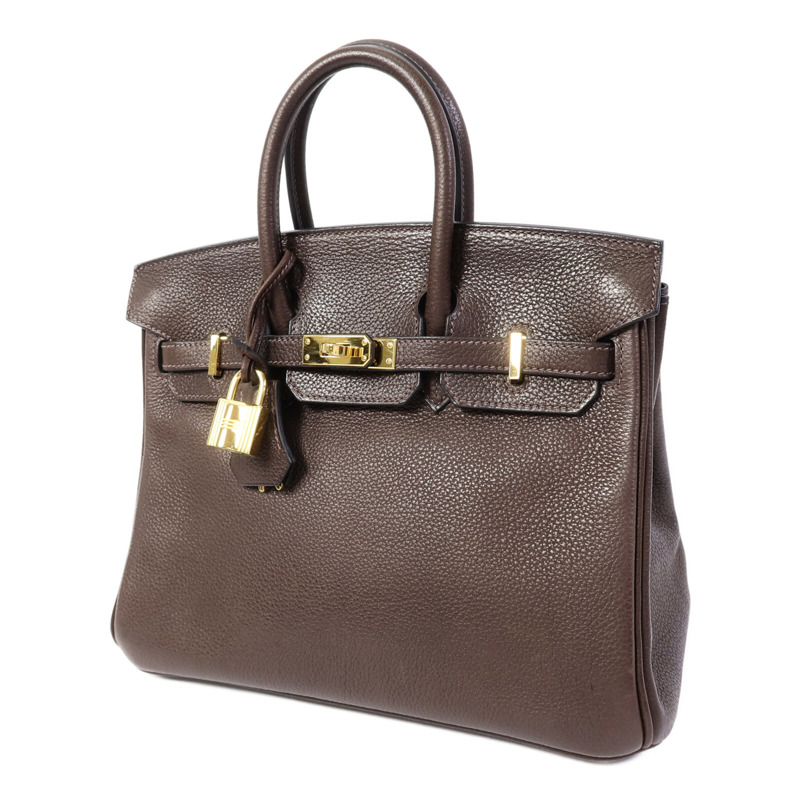 HERMES Barenia皮革Birkin 25手挽袋Ebene-2