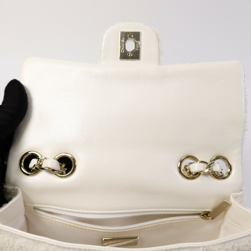 CHANEL 珠片Mini Classic 20鏈帶肩背袋-14