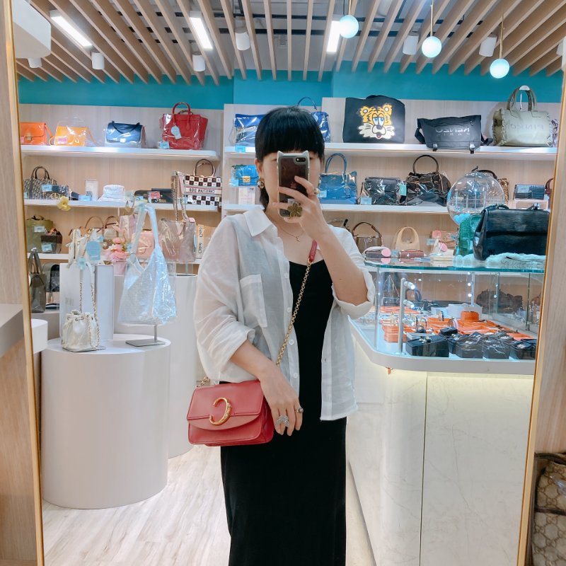 MS0734 Chloe 蔻依 鏈條錢包 斜背 牛皮 玫粉色 金扣 C Wallet On Chain Crossbody Bag Calfskin Pink x GHW-1