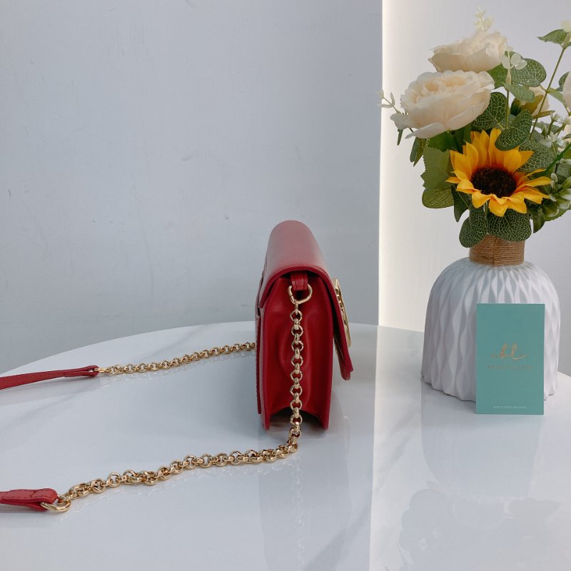 MS0734 Chloe 蔻依 鏈條錢包 斜背 牛皮 玫粉色 金扣 C Wallet On Chain Crossbody Bag Calfskin Pink x GHW-3