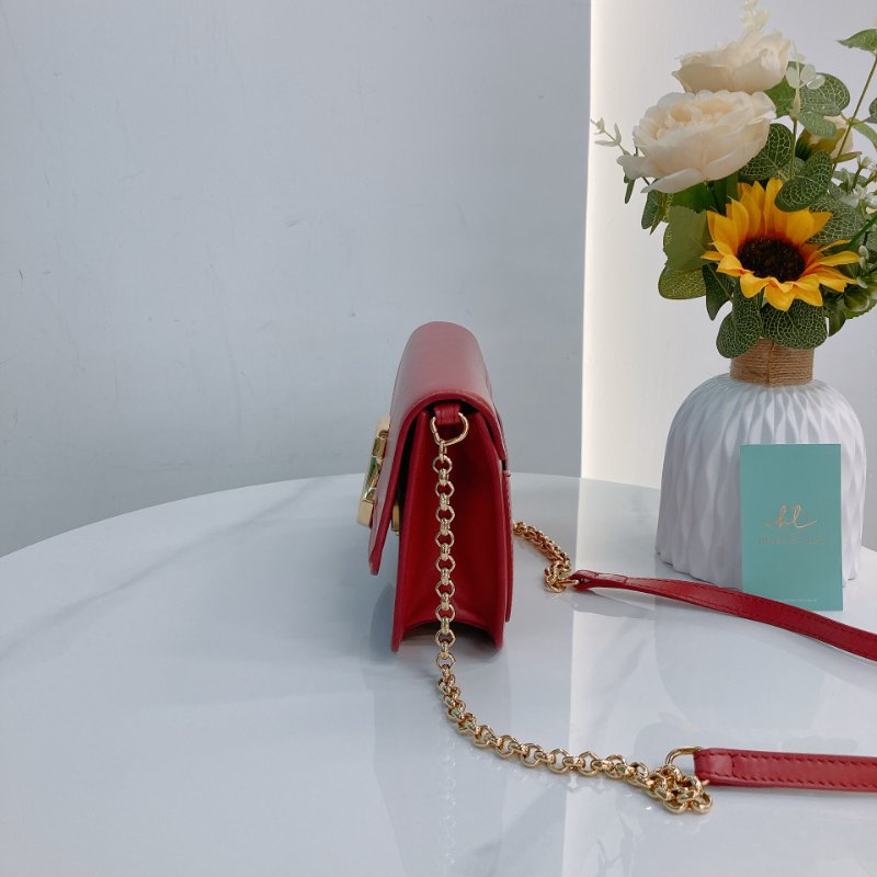 MS0734 Chloe 蔻依 鏈條錢包 斜背 牛皮 玫粉色 金扣 C Wallet On Chain Crossbody Bag Calfskin Pink x GHW-4