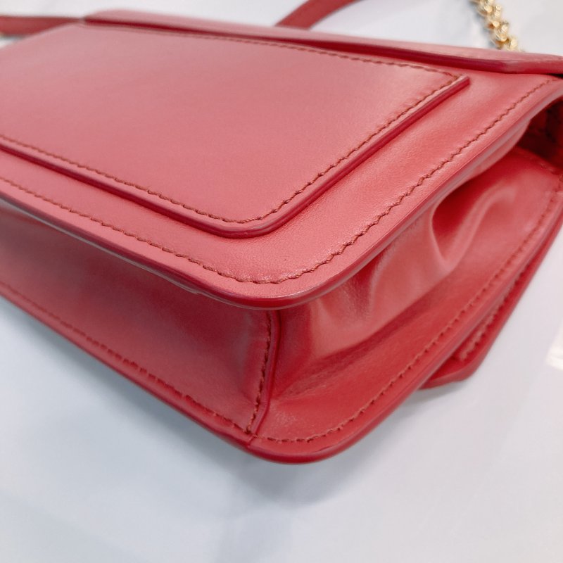 MS0734 Chloe 蔻依 鏈條錢包 斜背 牛皮 玫粉色 金扣 C Wallet On Chain Crossbody Bag Calfskin Pink x GHW-9