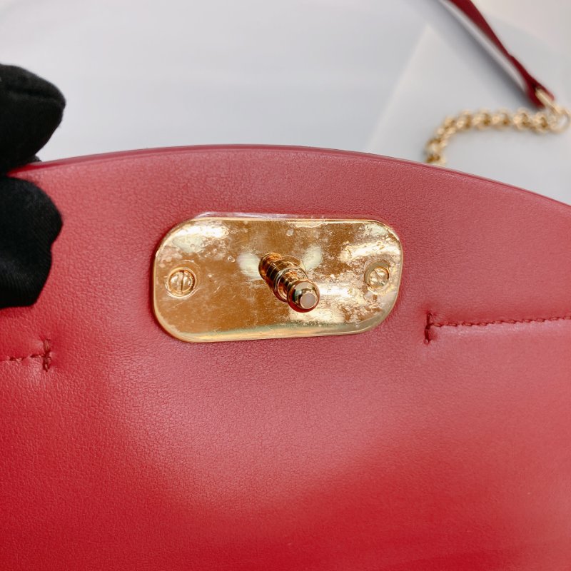 MS0734 Chloe 蔻依 鏈條錢包 斜背 牛皮 玫粉色 金扣 C Wallet On Chain Crossbody Bag Calfskin Pink x GHW-14