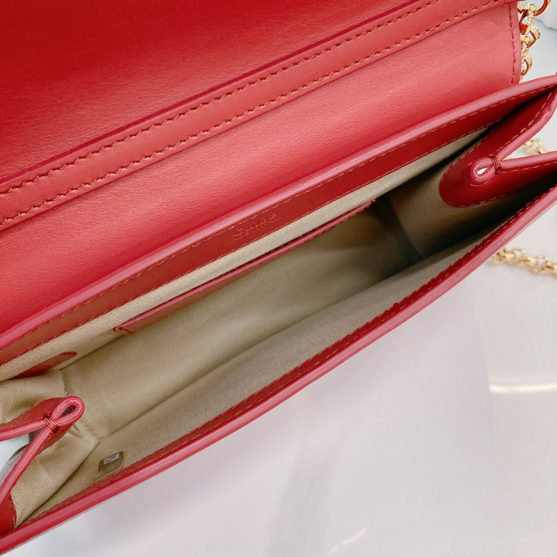 MS0734 Chloe 蔻依 鏈條錢包 斜背 牛皮 玫粉色 金扣 C Wallet On Chain Crossbody Bag Calfskin Pink x GHW-17