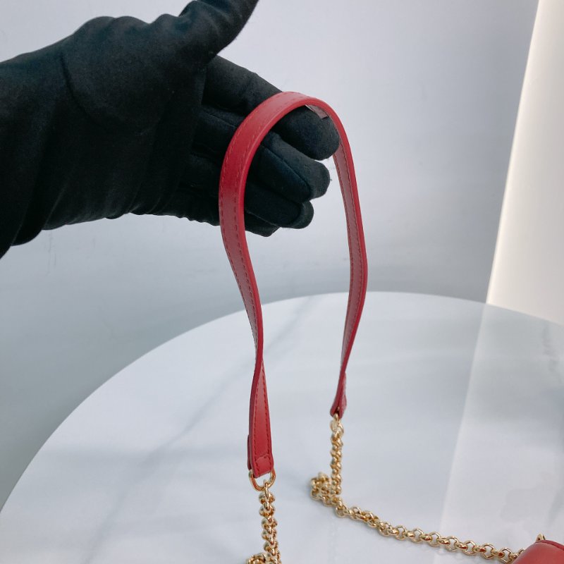 MS0734 Chloe 蔻依 鏈條錢包 斜背 牛皮 玫粉色 金扣 C Wallet On Chain Crossbody Bag Calfskin Pink x GHW-25