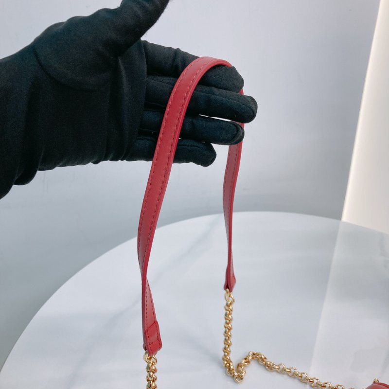 MS0734 Chloe 蔻依 鏈條錢包 斜背 牛皮 玫粉色 金扣 C Wallet On Chain Crossbody Bag Calfskin Pink x GHW-26