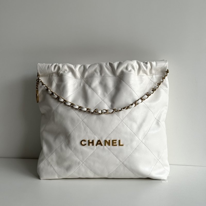 98新🆕 Chanel 香奈兒 22 bag 中號 白色金釦-0