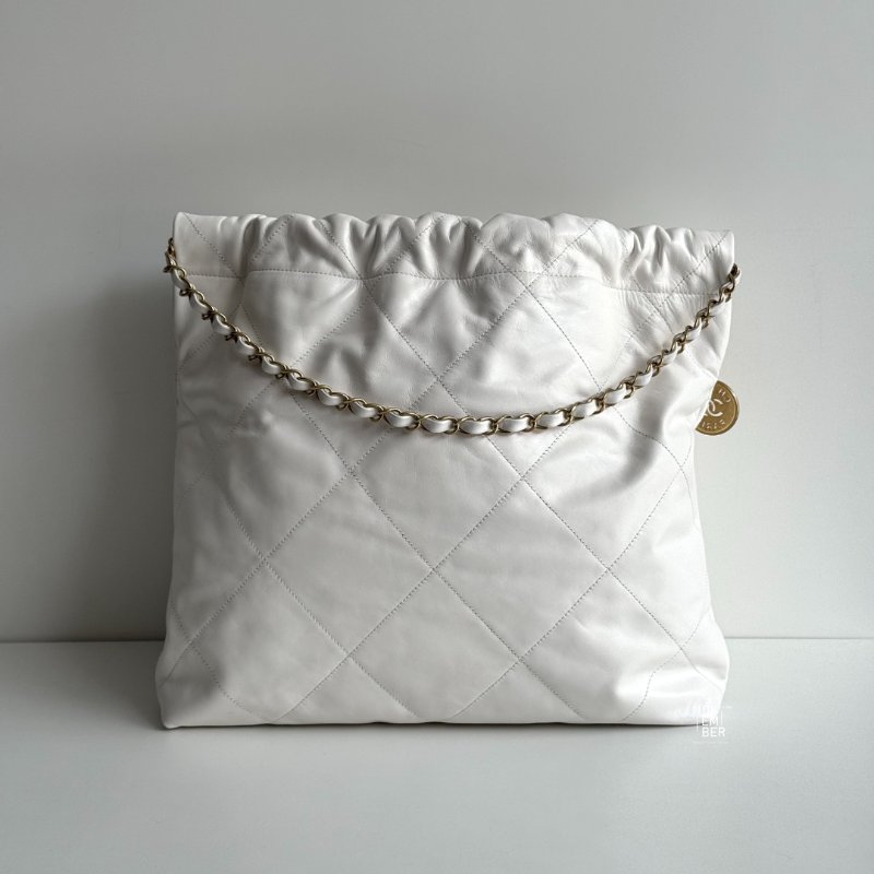 98新🆕 Chanel 香奈兒 22 bag 中號 白色金釦-5