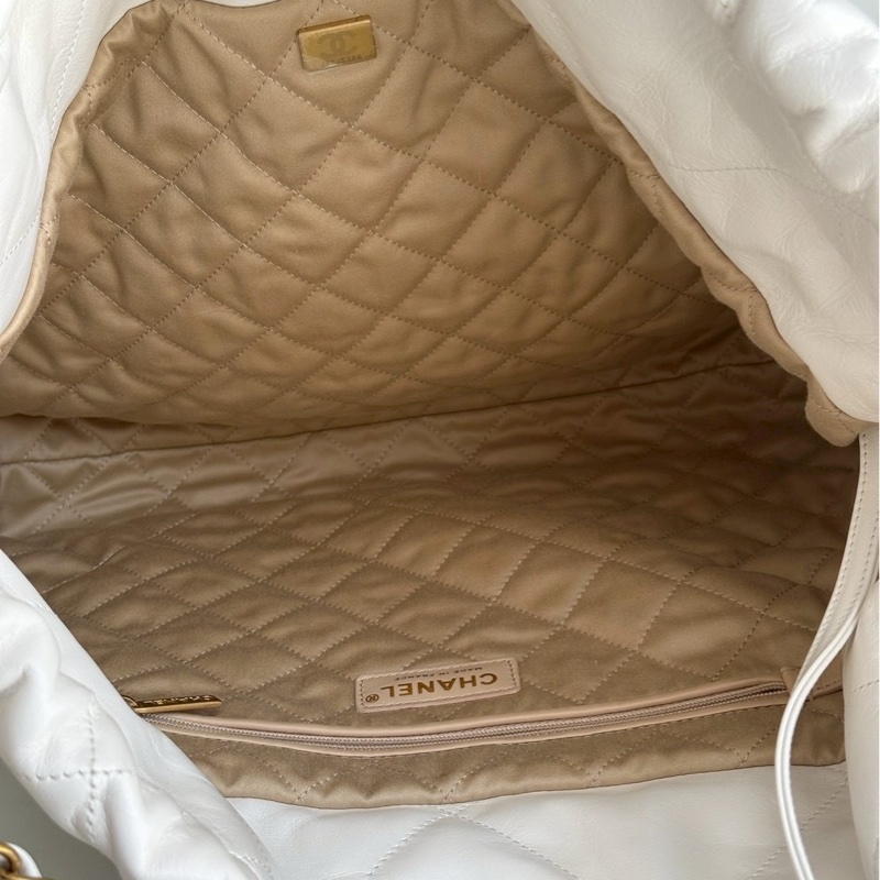 98新🆕 Chanel 香奈兒 22 bag 中號 白色金釦-9