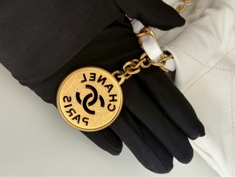 98新🆕 Chanel 香奈兒 22 bag 中號 白色金釦-11