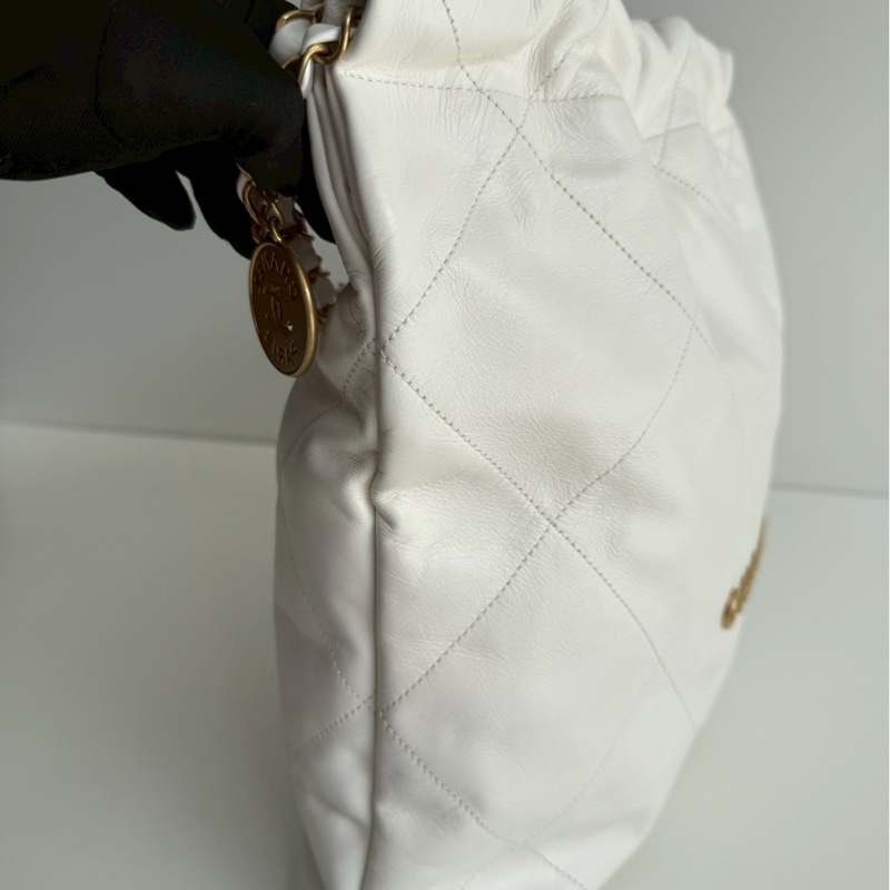 98新🆕 Chanel 香奈兒 22 bag 中號 白色金釦-13