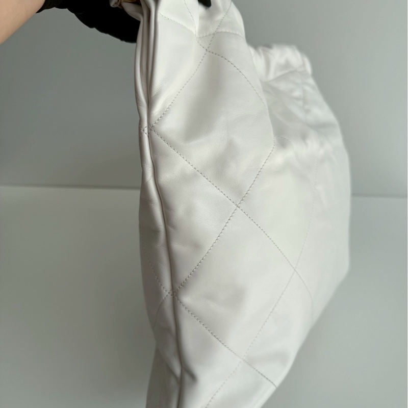 98新🆕 Chanel 香奈兒 22 bag 中號 白色金釦-14