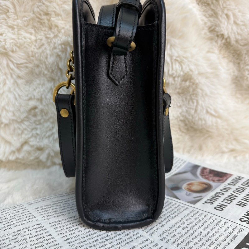 GUCCI 馬蒙 Marmont 托特包 黑色 波浪紋 牛皮 mini 16-5