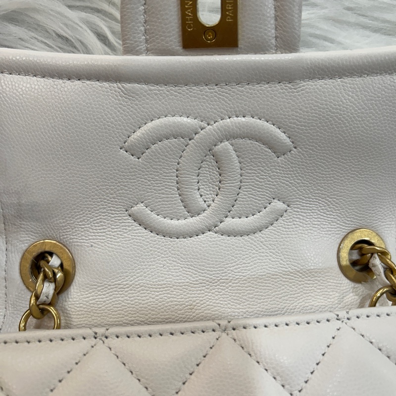 Chanel 白色 豆腐包 附原盒 防塵袋-4