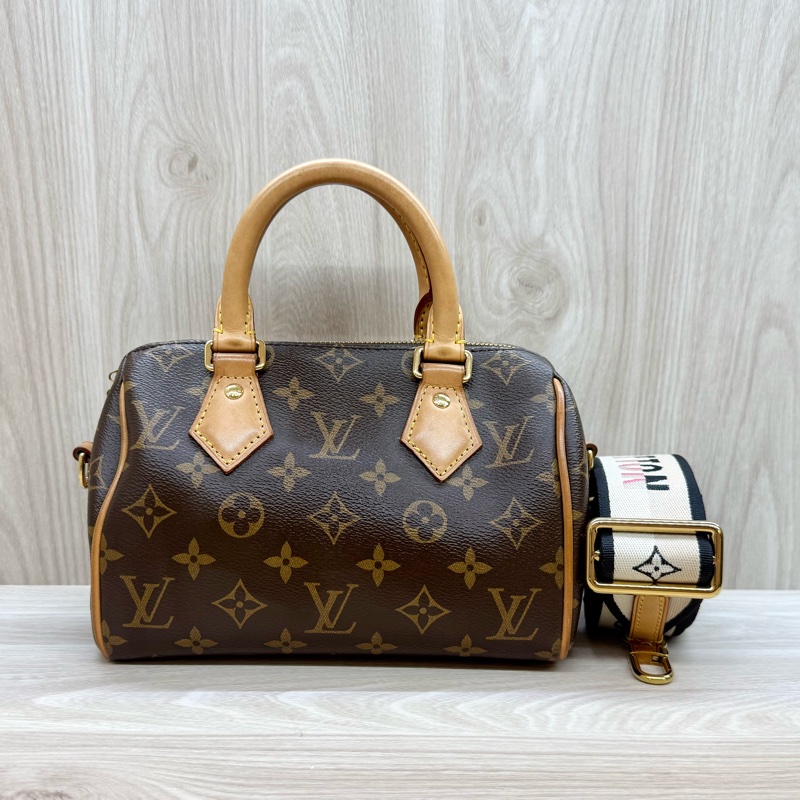 LV原花speedy 黑織背袋20 M46234-1