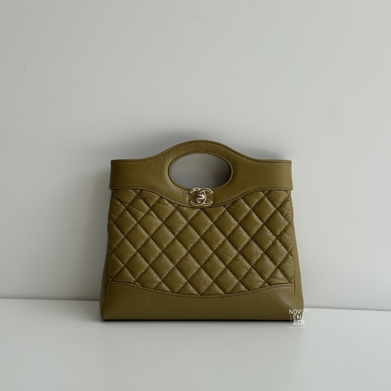閒置新🆕 Chanel 香奈兒 31 Bag Mini 橄欖綠金釦-0