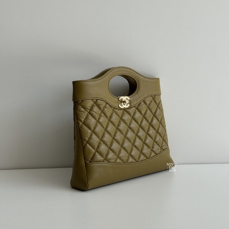 閒置新🆕 Chanel 香奈兒 31 Bag Mini 橄欖綠金釦-4