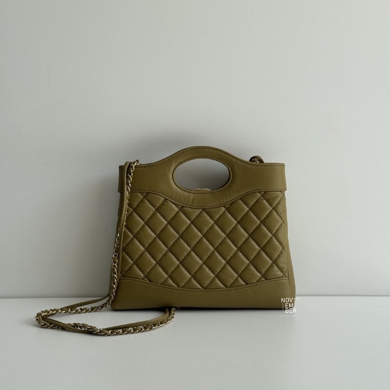 閒置新🆕 Chanel 香奈兒 31 Bag Mini 橄欖綠金釦-5
